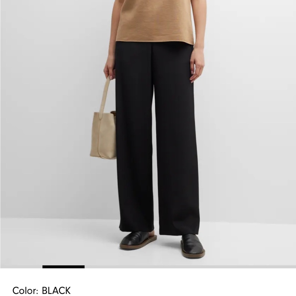 Lafayette 148 New York Black Wide-Leg Trousers with Clean Front Seam